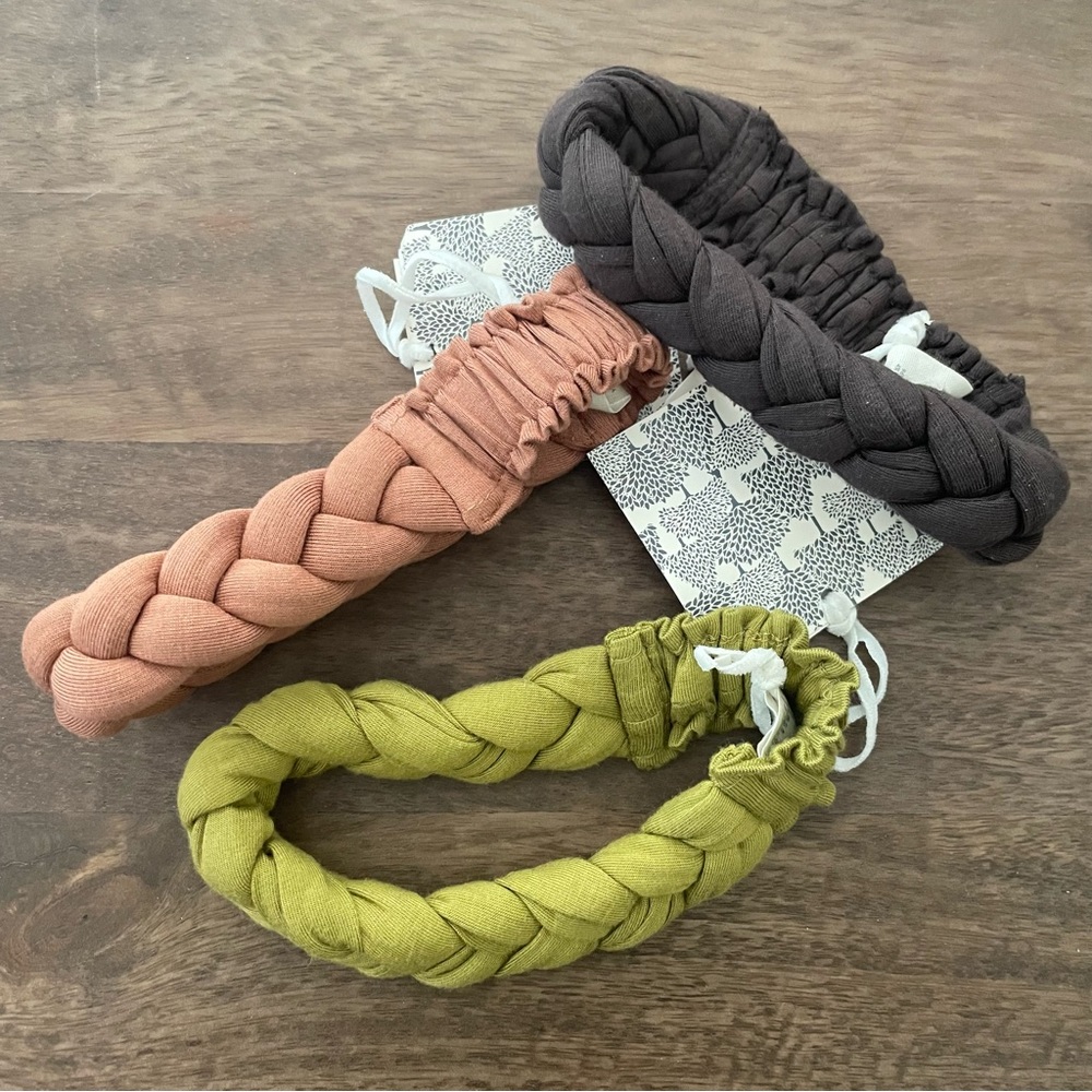 Kate Quinn Braided Hair Accessories Set - Olive, Peach, Charcoal